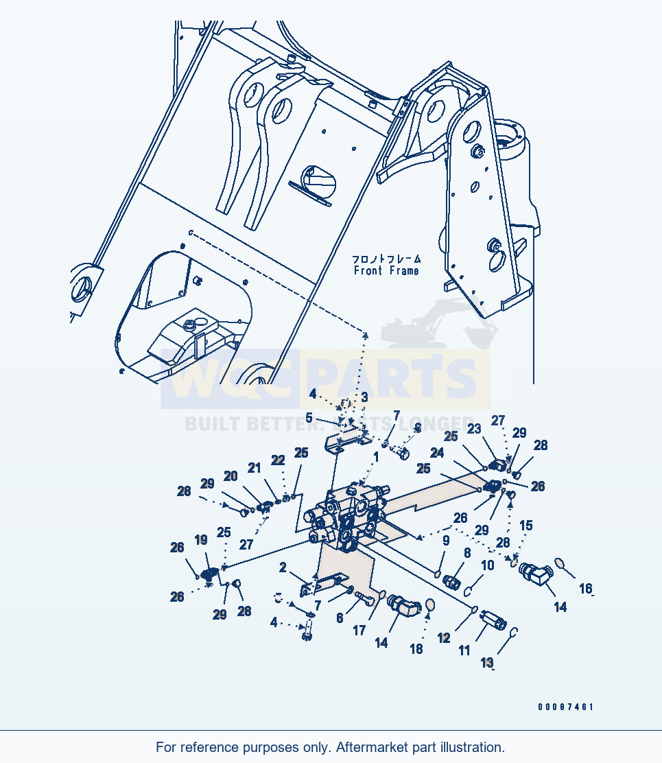 Komatsu WA250-5L Control Valve (2-Spool) parts diagram