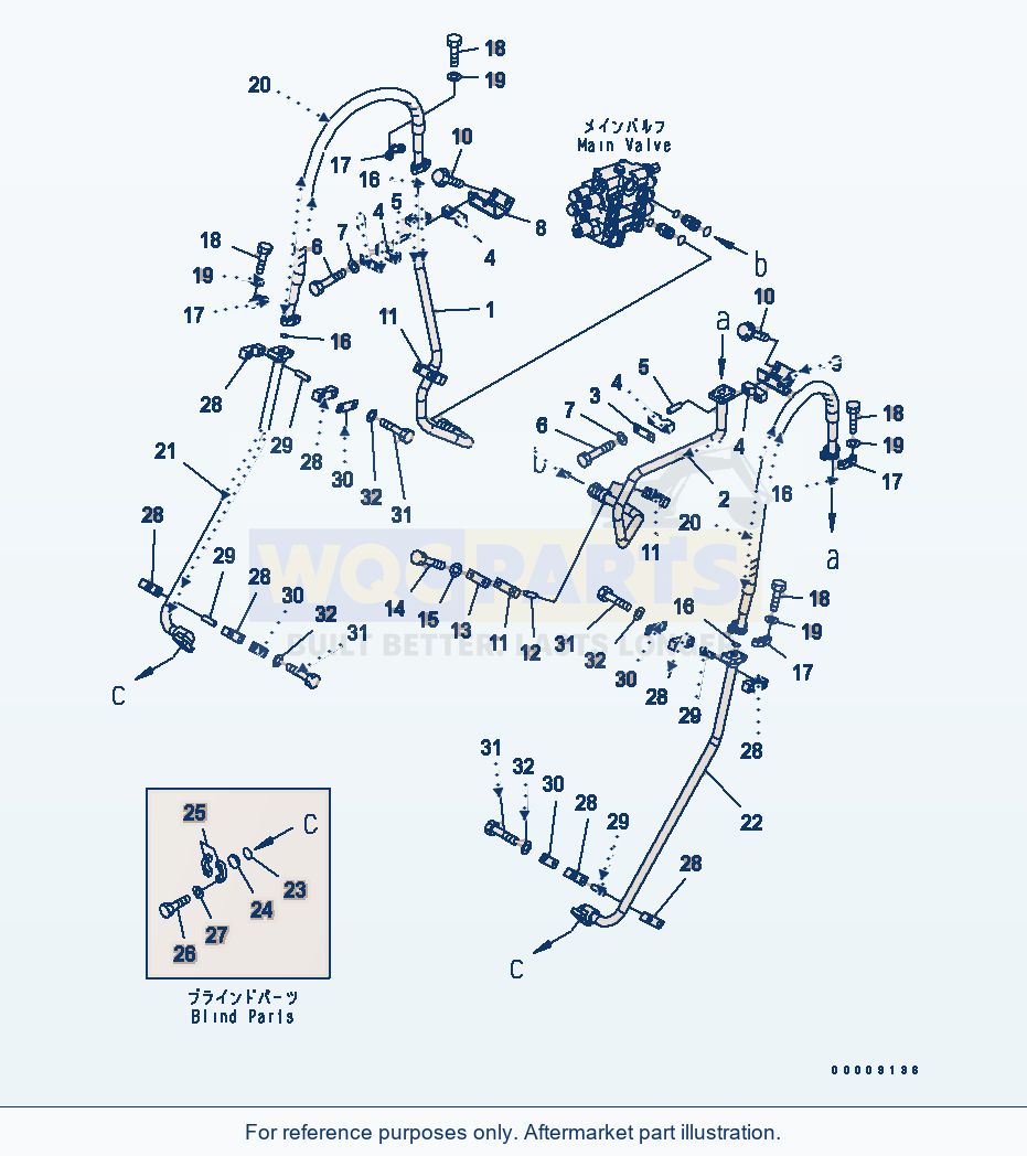 Komatsu WA250-5L Hydraulic Piping (3-Spool And E.C.S.S) parts diagram