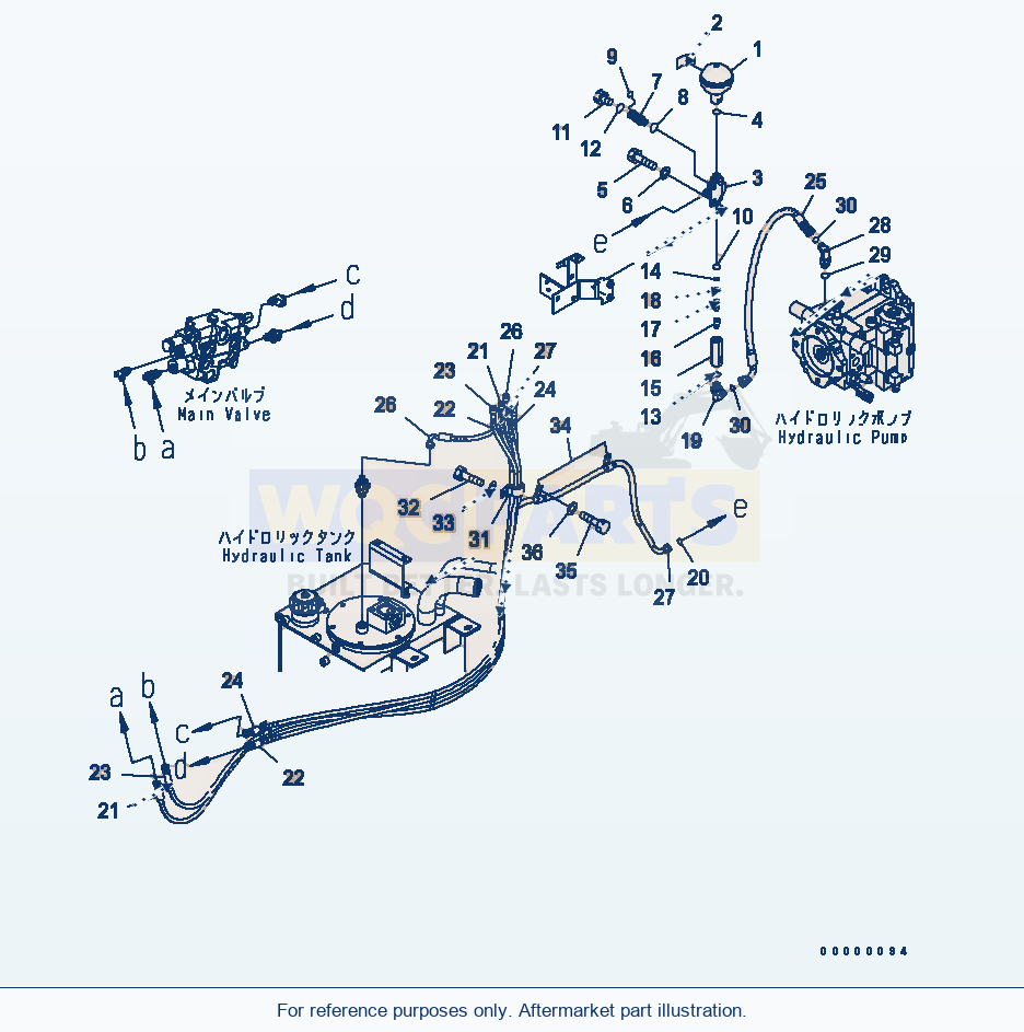 Komatsu WA250-5L Hydraulic Piping (Accumulator) parts diagram