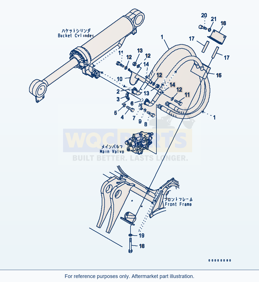 Komatsu WA250-5L Hydraulic Piping (Bucket Cylinder Piping) parts diagram