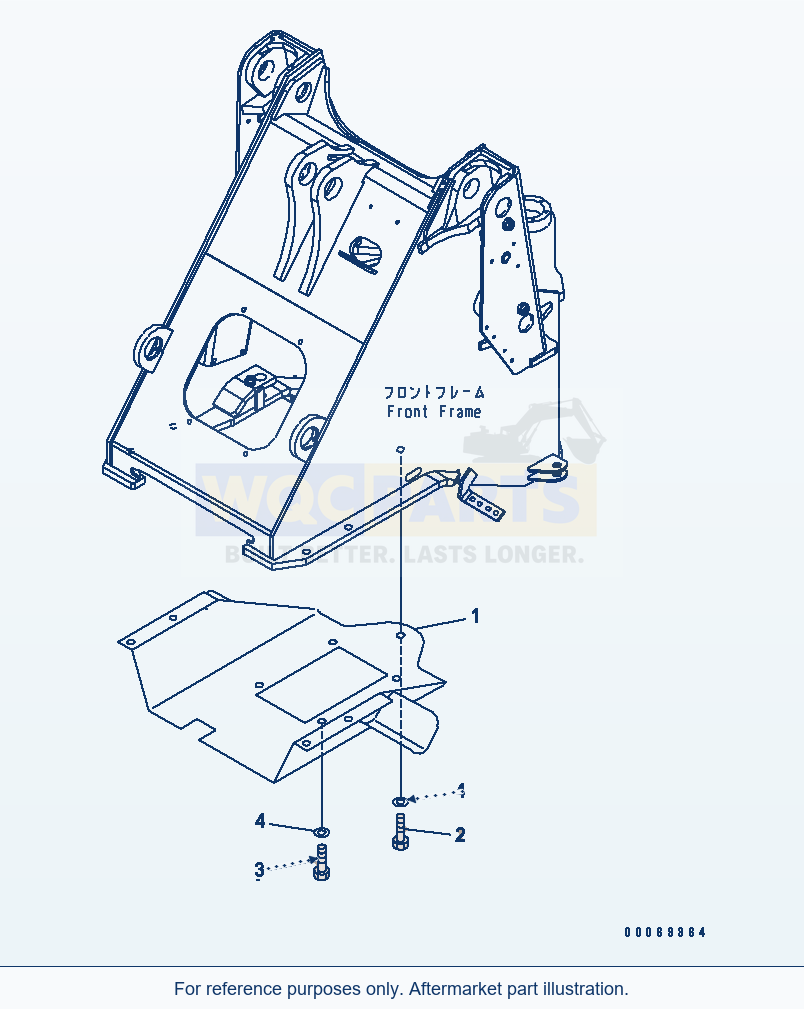 Komatsu WA250-5L Front Frame (Waste Handler Under Guard) parts diagram