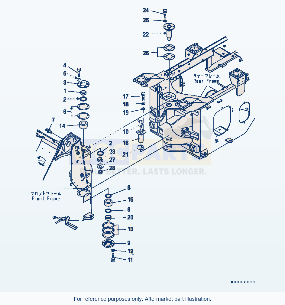 Komatsu WA250-5L Hinge Pin parts diagram