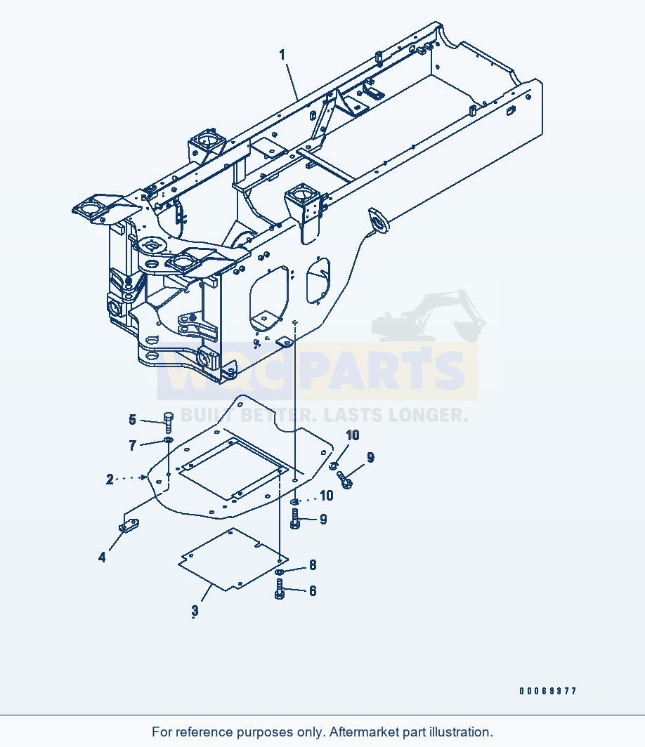 Komatsu WA250-5L Rear Frame (Waste Handler Under Guard) parts diagram