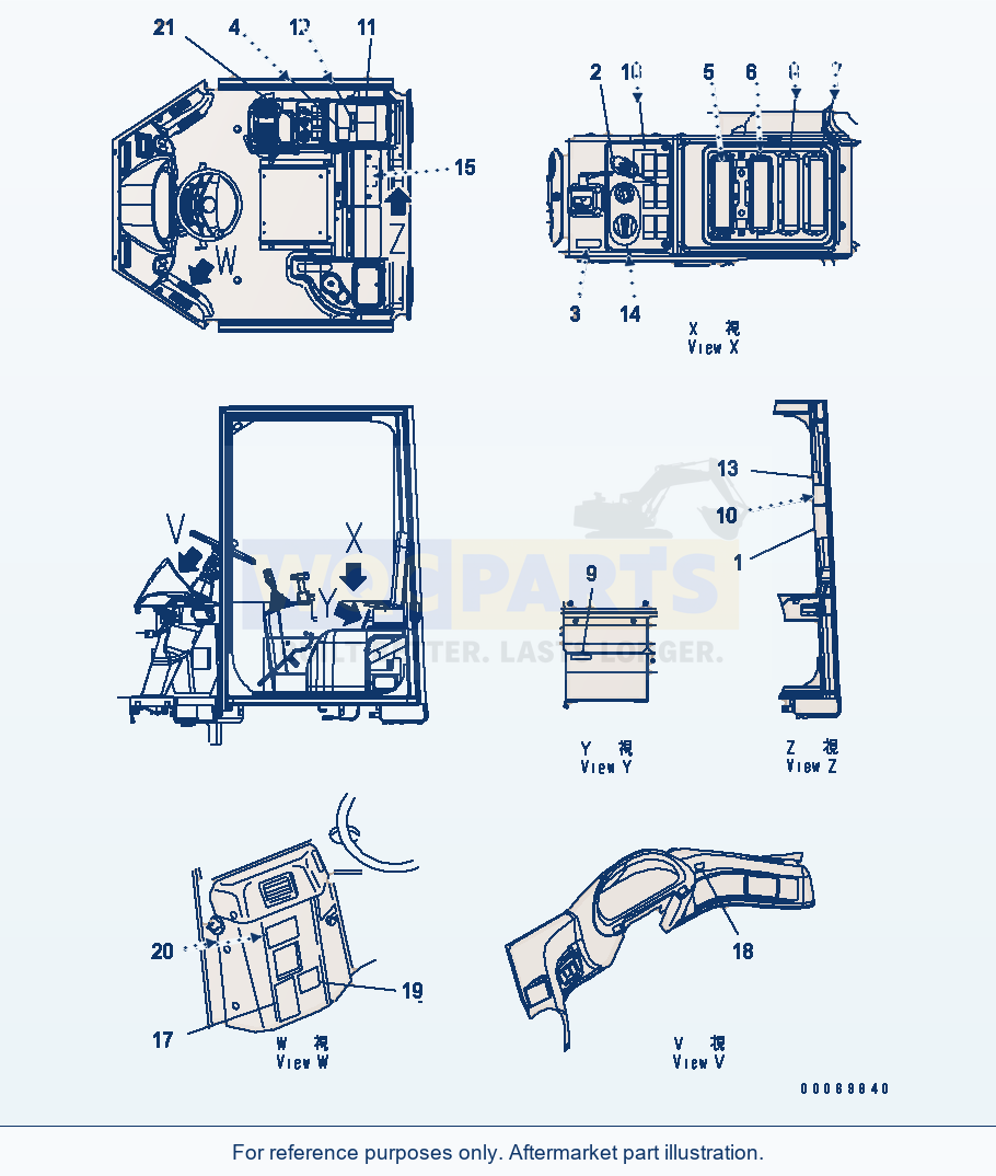 Komatsu WA250-5L Decal (Floor) parts diagram