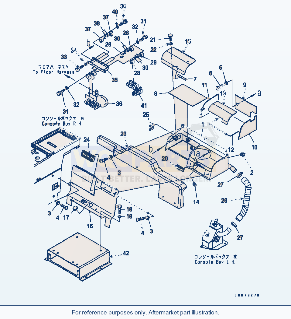 Komatsu WA250-5L Cool And Heat Box (For Multi Function Lever) parts diagram