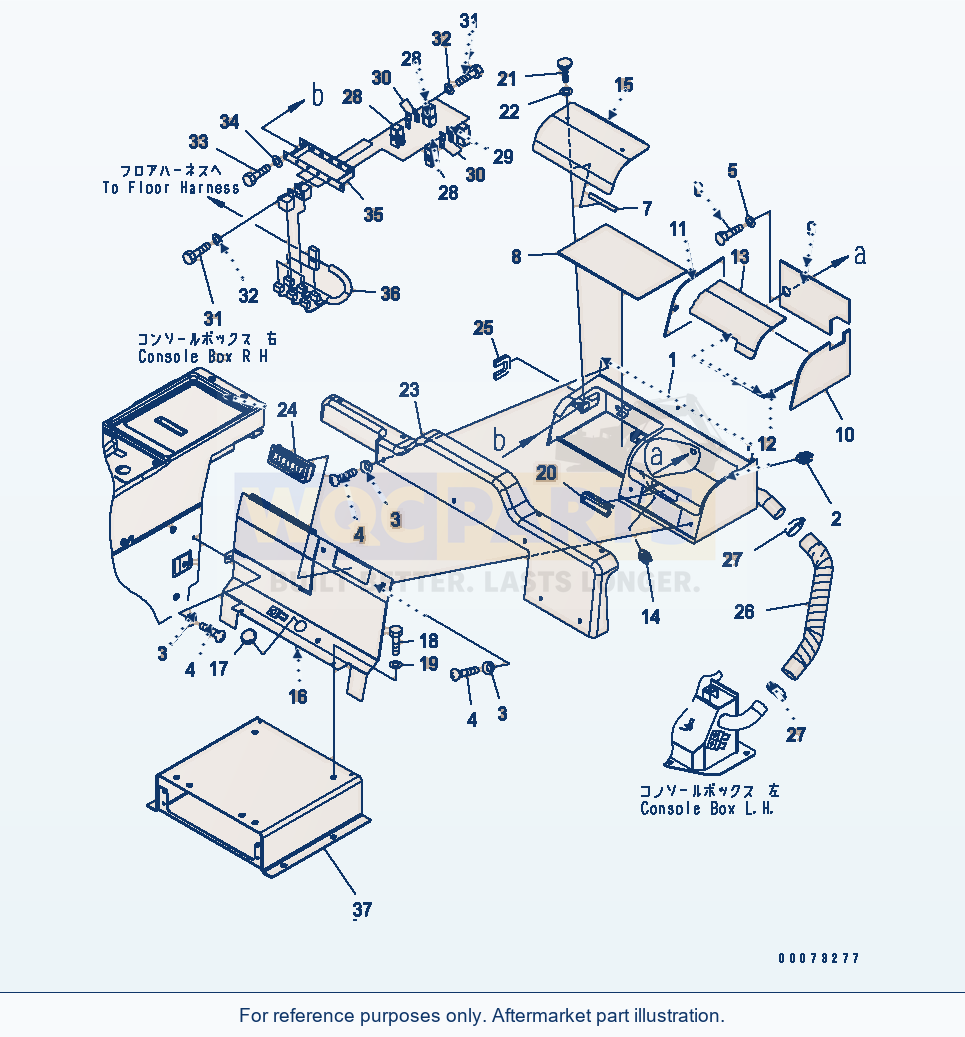 Komatsu WA250-5L Cool And Heat Box parts diagram