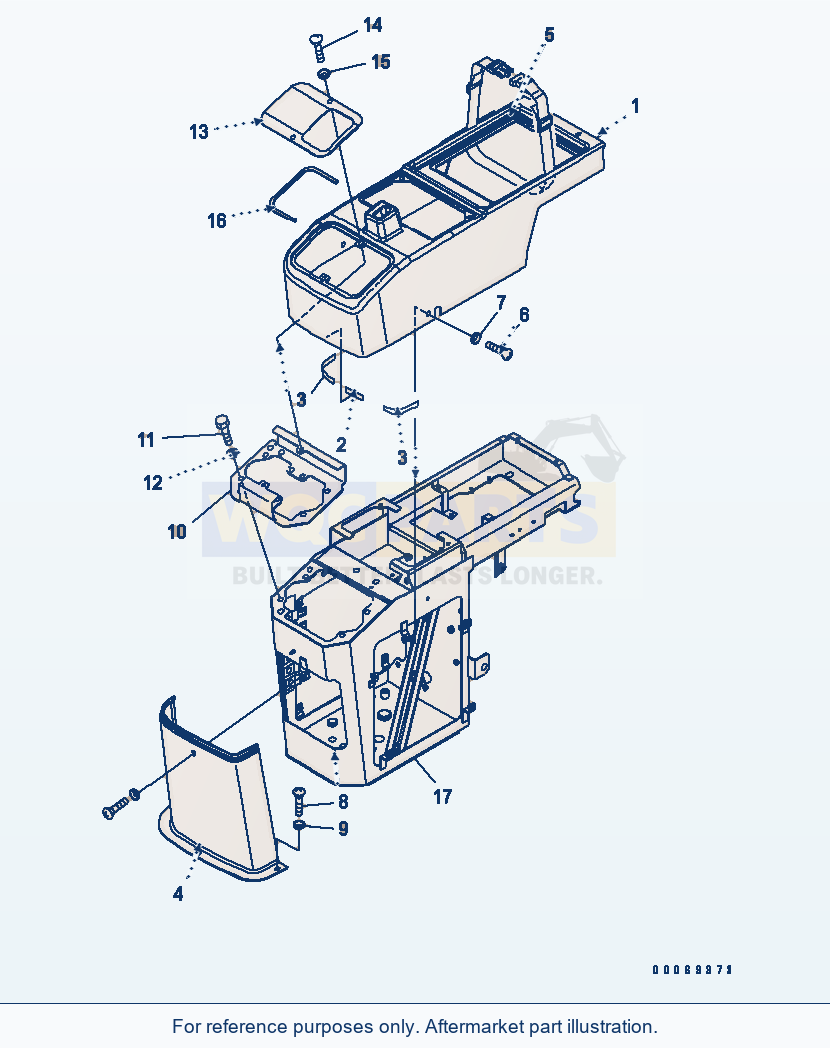 Komatsu WA250-5L Floor (Console Box R.H. Cover) parts diagram