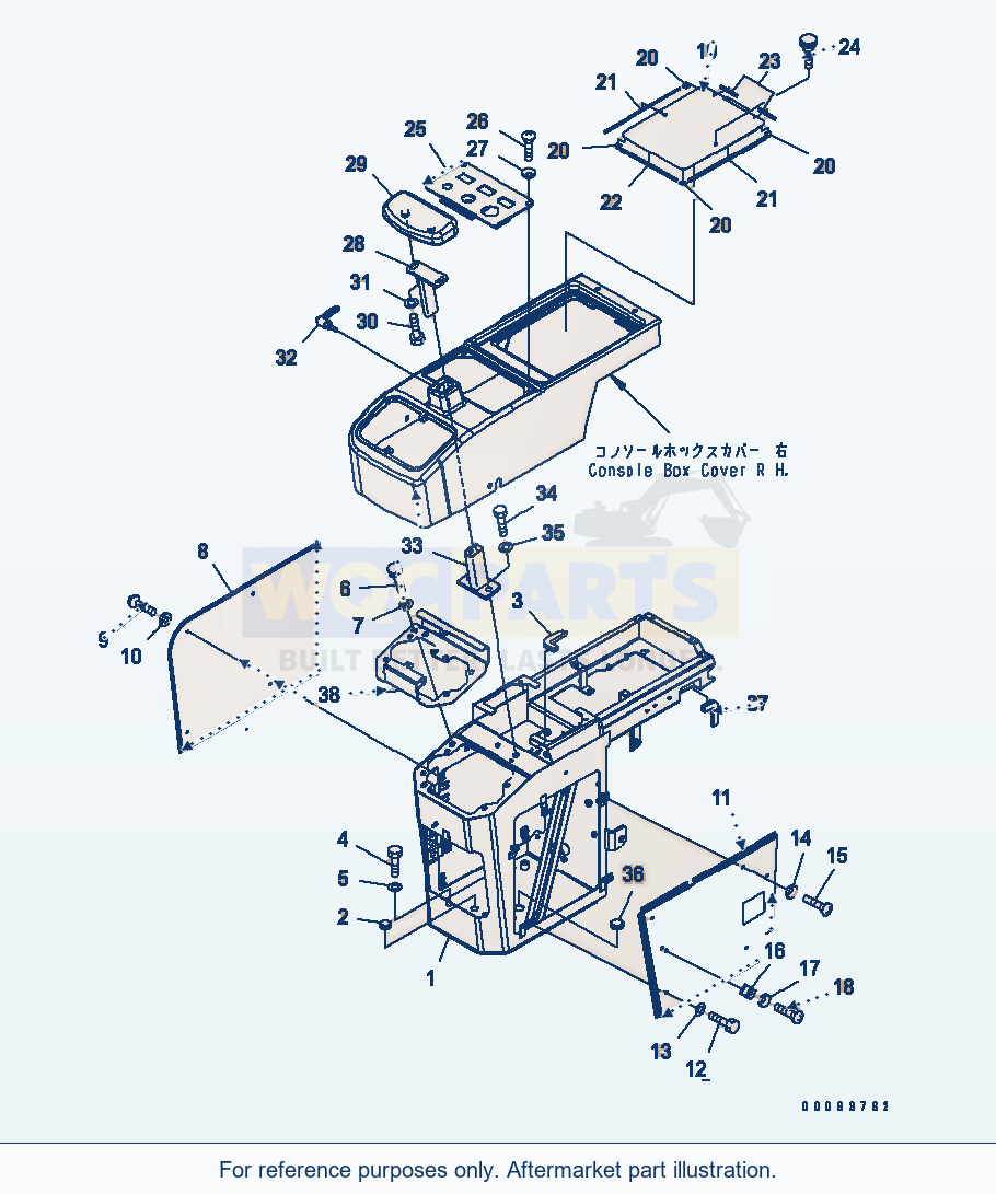 Komatsu WA250-5L Floor (Console Box) (R.H.) (For Canopy) parts diagram
