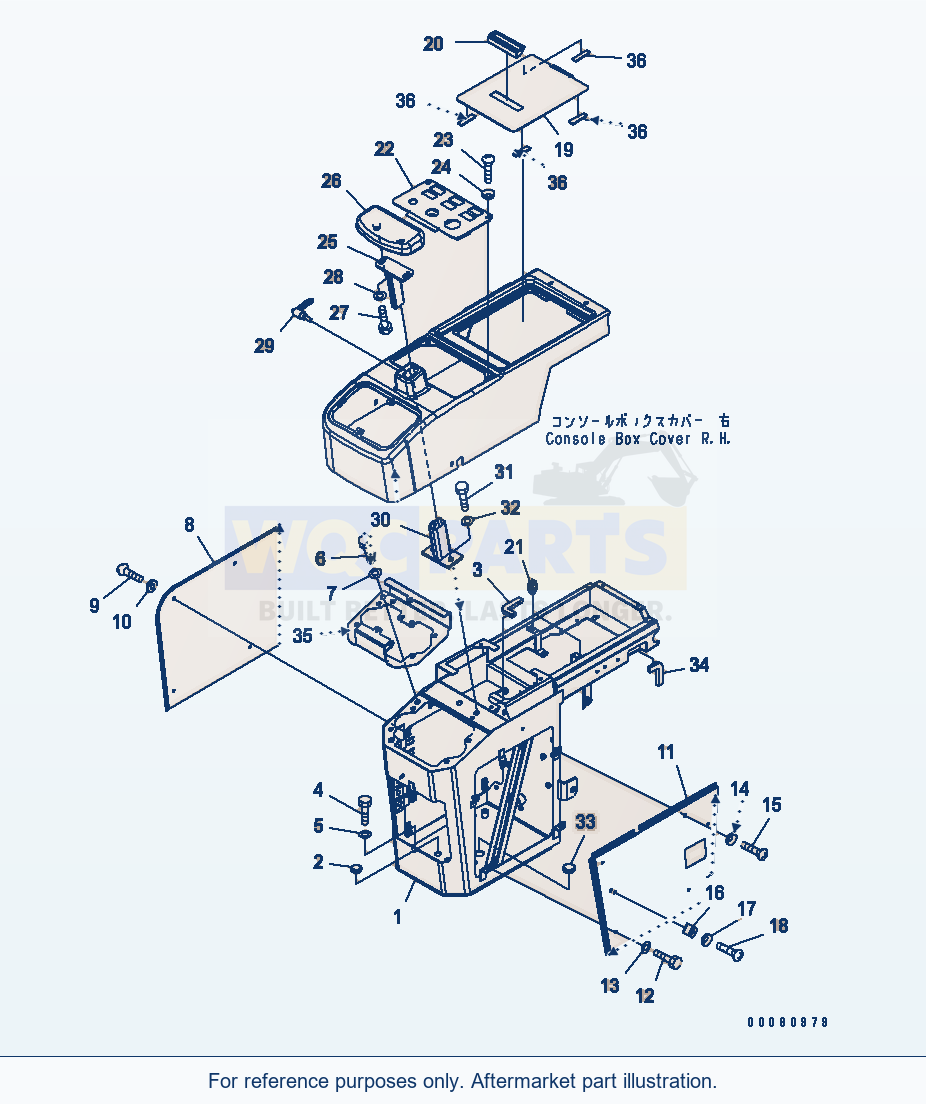 Komatsu WA250-5L Floor (Console Box) (R.H.) parts diagram