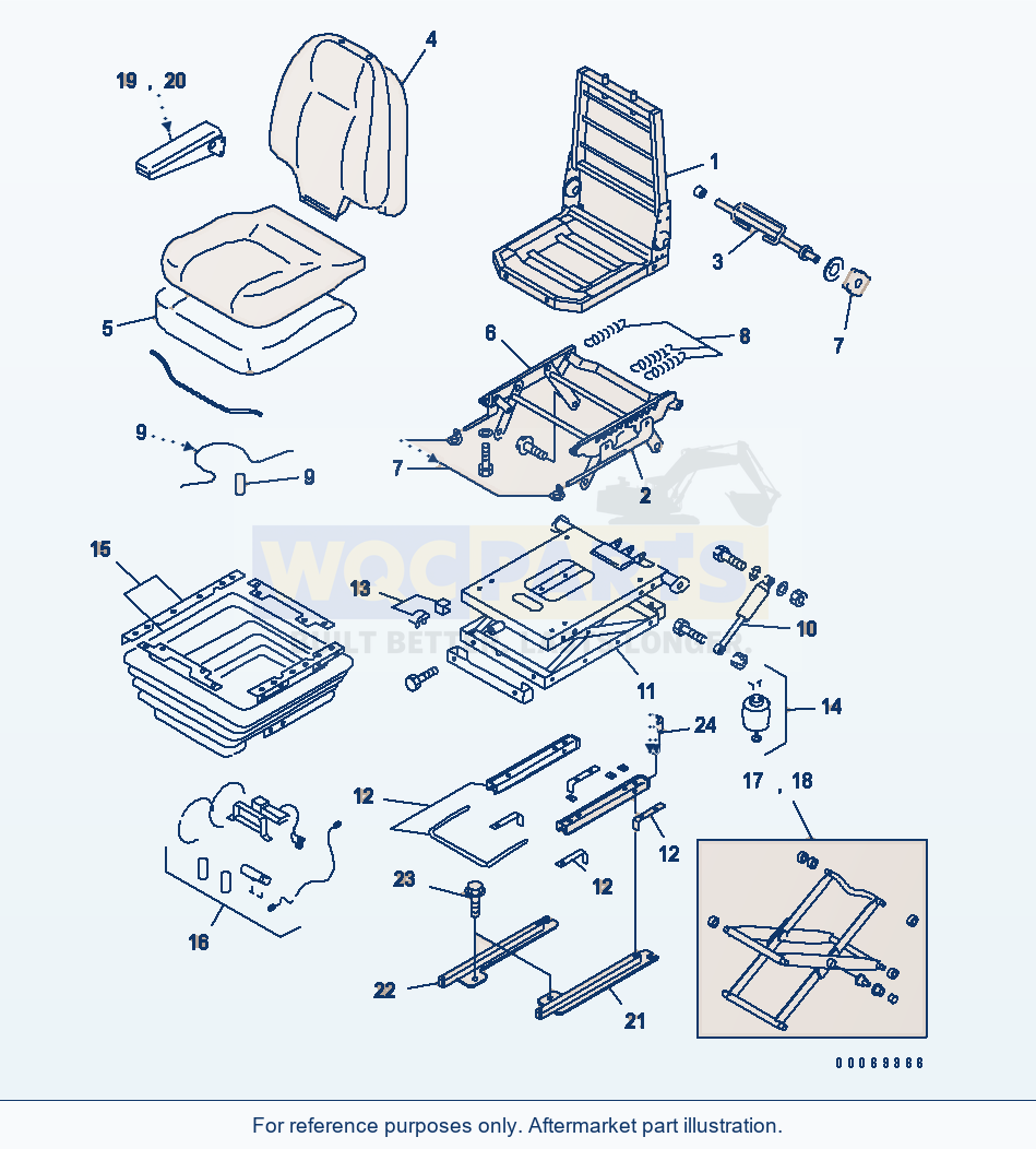 Komatsu WA250-5L Operator'S Seat (Air Ride) parts diagram