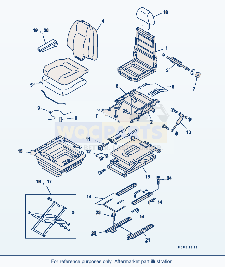 Komatsu WA250-5L Operator'S Seat (Vinyl Covered) parts diagram