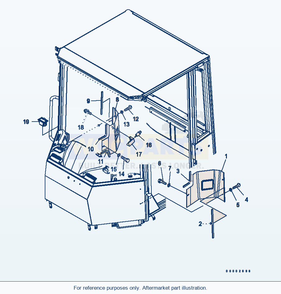 Komatsu WA250-5L Rops Cab (Cover) parts diagram