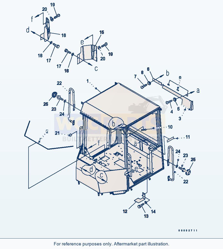 Komatsu WA250-5L Rops Canopy parts diagram
