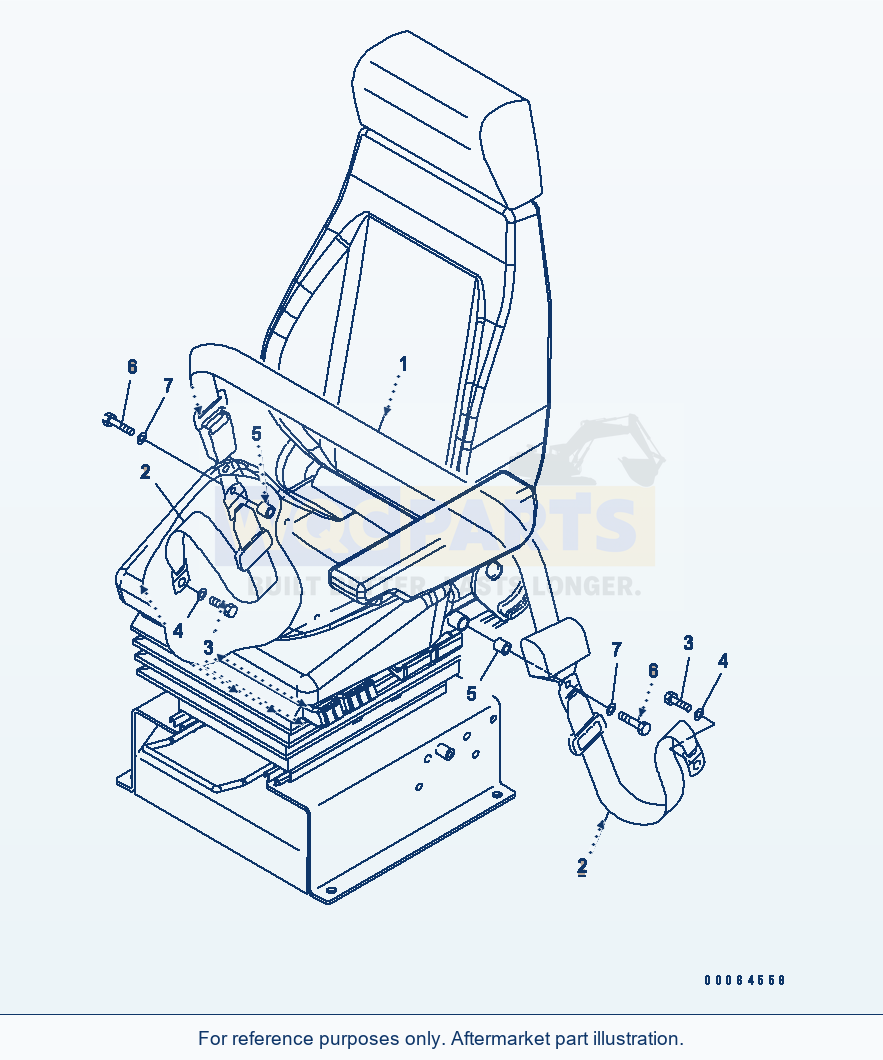 Komatsu WA250-5L Seat Belt (78 mm) parts diagram