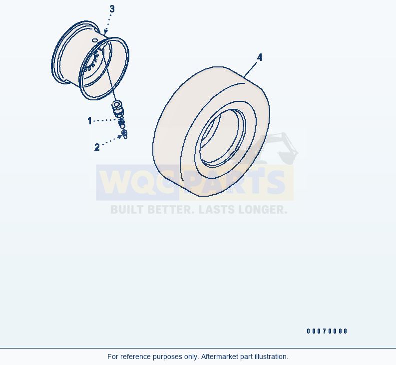 Komatsu WA250-5L Rim (For 17.5-25 Wheels) parts diagram