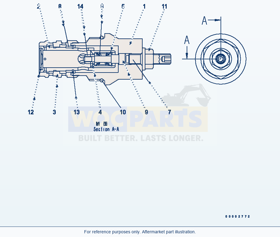 Komatsu WA250-5L Hst Pump (Da Cartridge) parts diagram