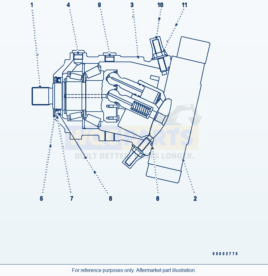 Komatsu WA250-5L Motor (Hst Low Speed Assist) (Housing) parts diagram