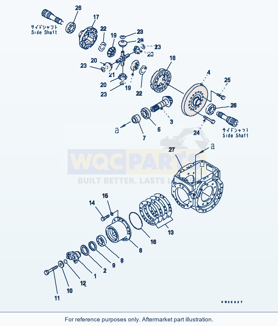 Komatsu WA250-5L Rear Axle (Differential) parts diagram