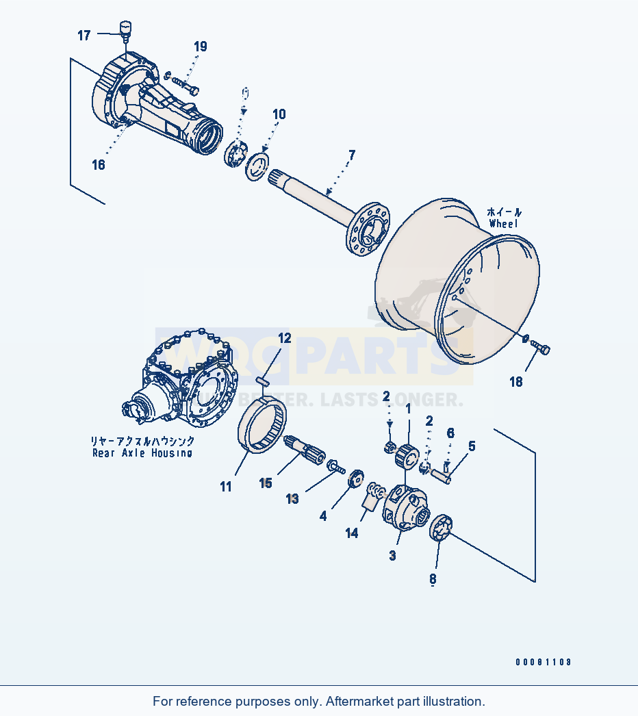 Komatsu WA250-5L Rear Axle (Final Drive And Housing, L.H.) parts diagram