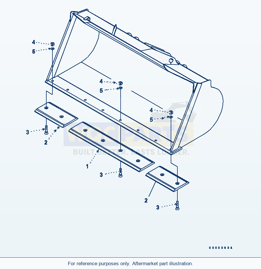 Komatsu WA250-5L Bolt On Cutting Edge parts diagram