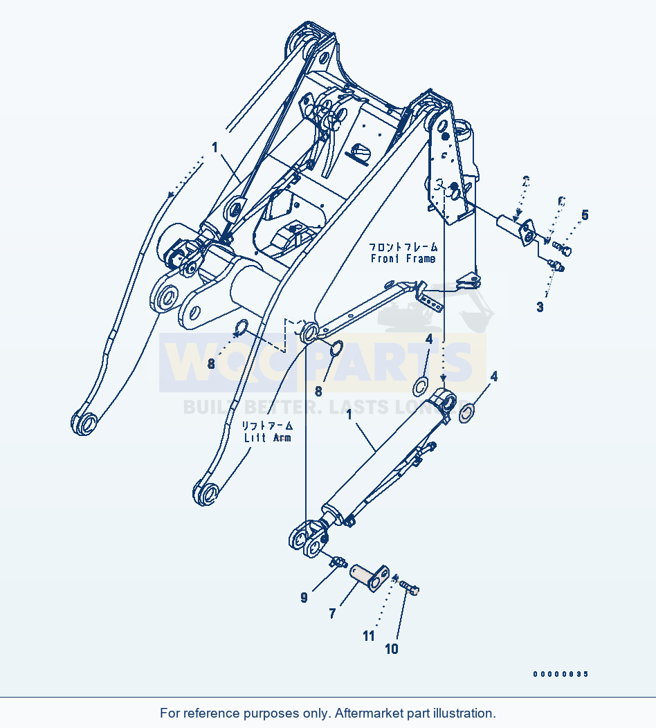 Komatsu WA250-5L Boom Cylinder (Mounting) parts diagram
