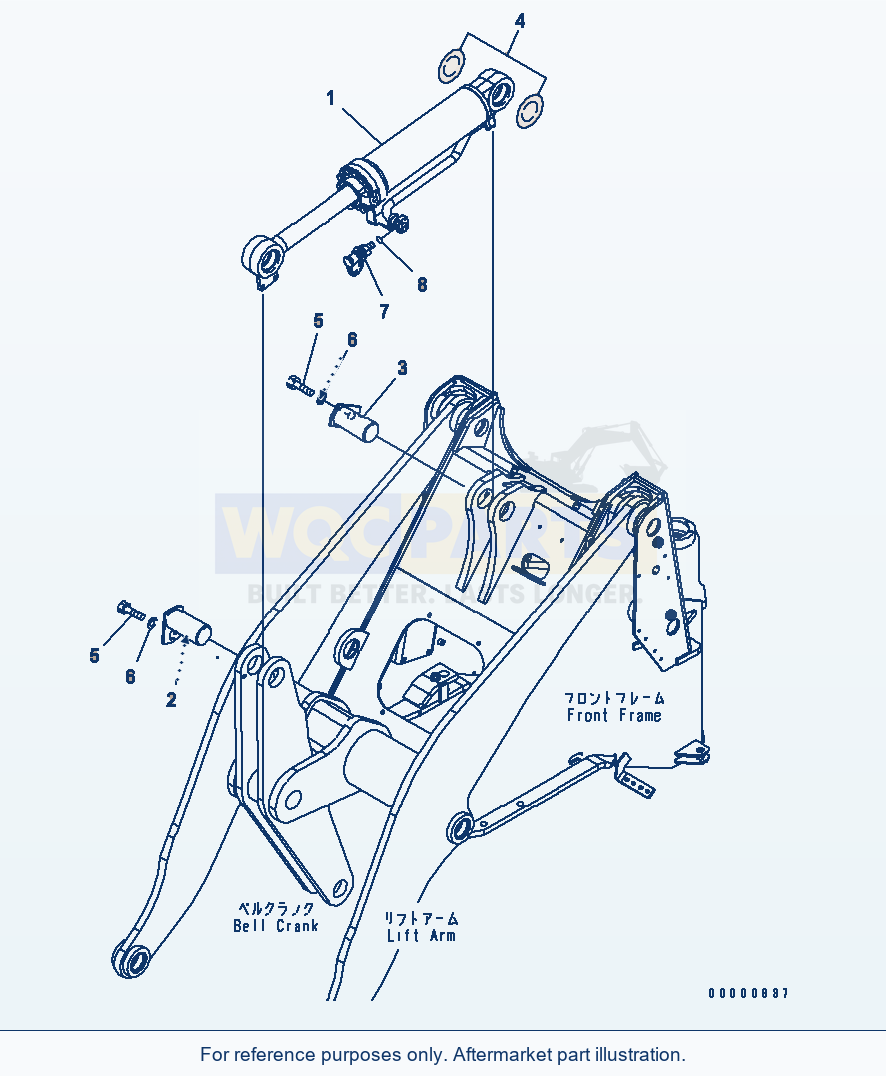 Komatsu WA250-5L Bucket Cylinder (Mounting) parts diagram