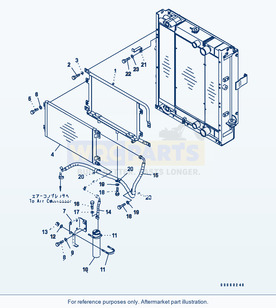 Komatsu WA250-6 Radiator (Air Conditioner) Serial 75001-UP parts diagram