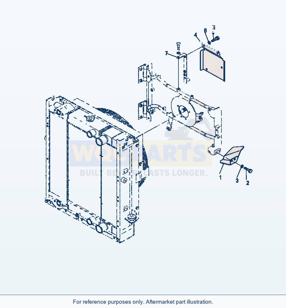 Komatsu WA250-6 Radiator Cover parts diagram