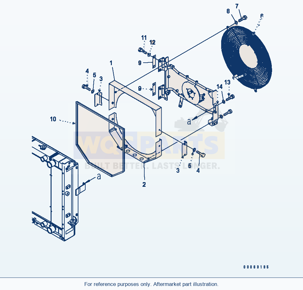 Komatsu WA250-6 Radiator (Fan Guard) Serial 75001-UP parts diagram
