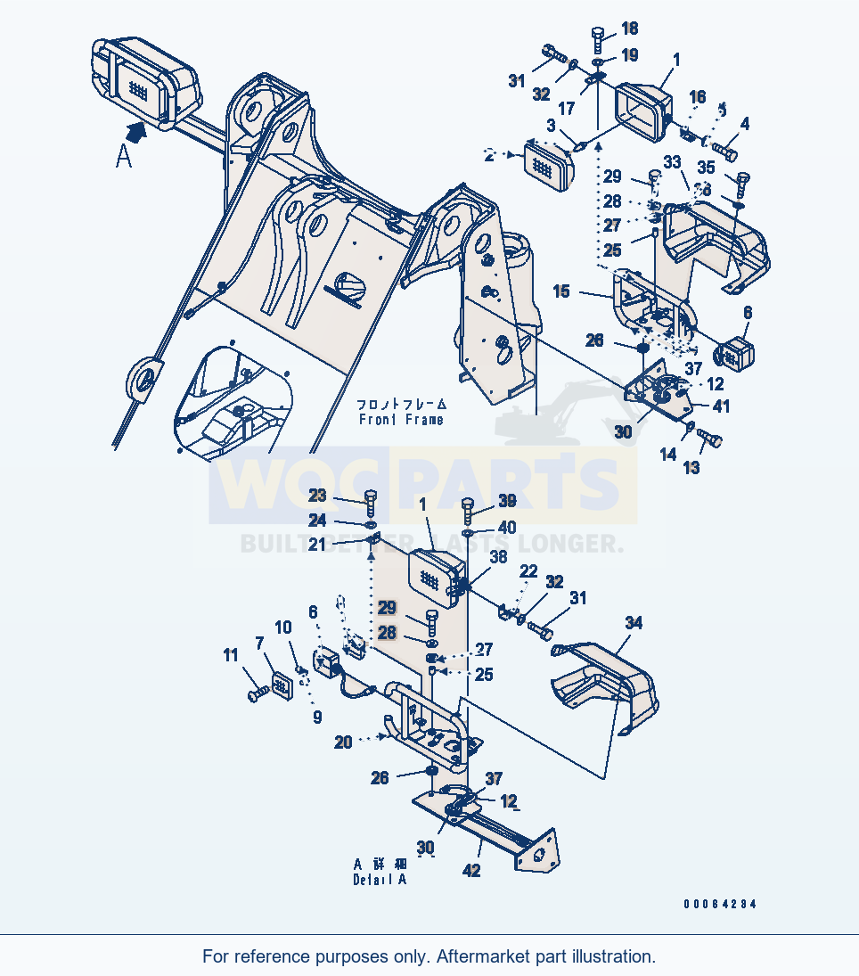 Komatsu WA250-6 Front Light Serial 75001-UP (FOR NORTH AMERICA) parts diagram