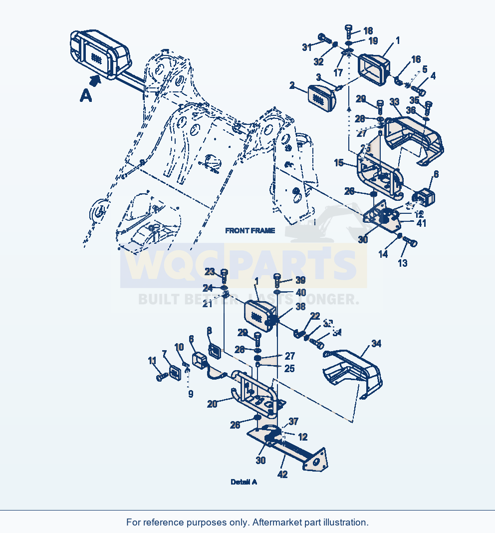 Komatsu WA250-6 Front Light Serial A76001-UP parts diagram