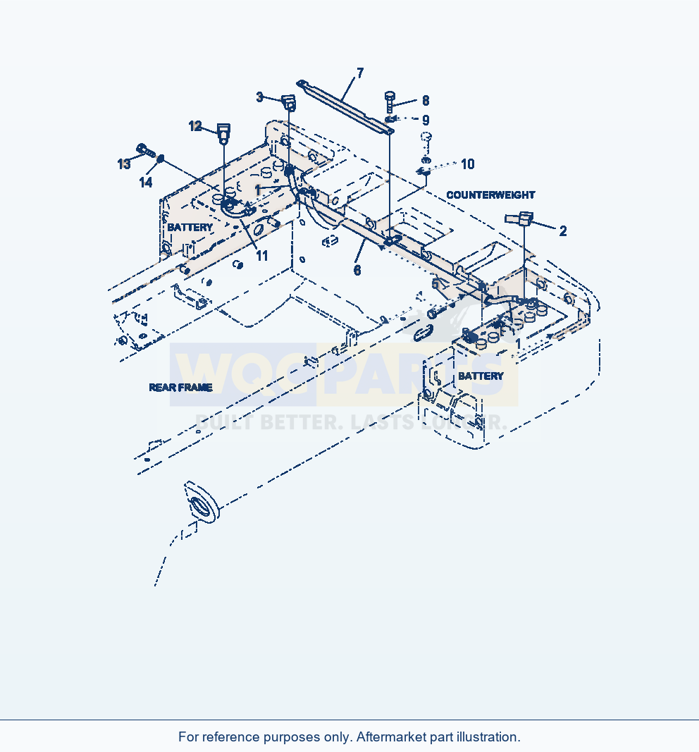 Komatsu WA250-6 Rear Harness Battery Cable parts diagram