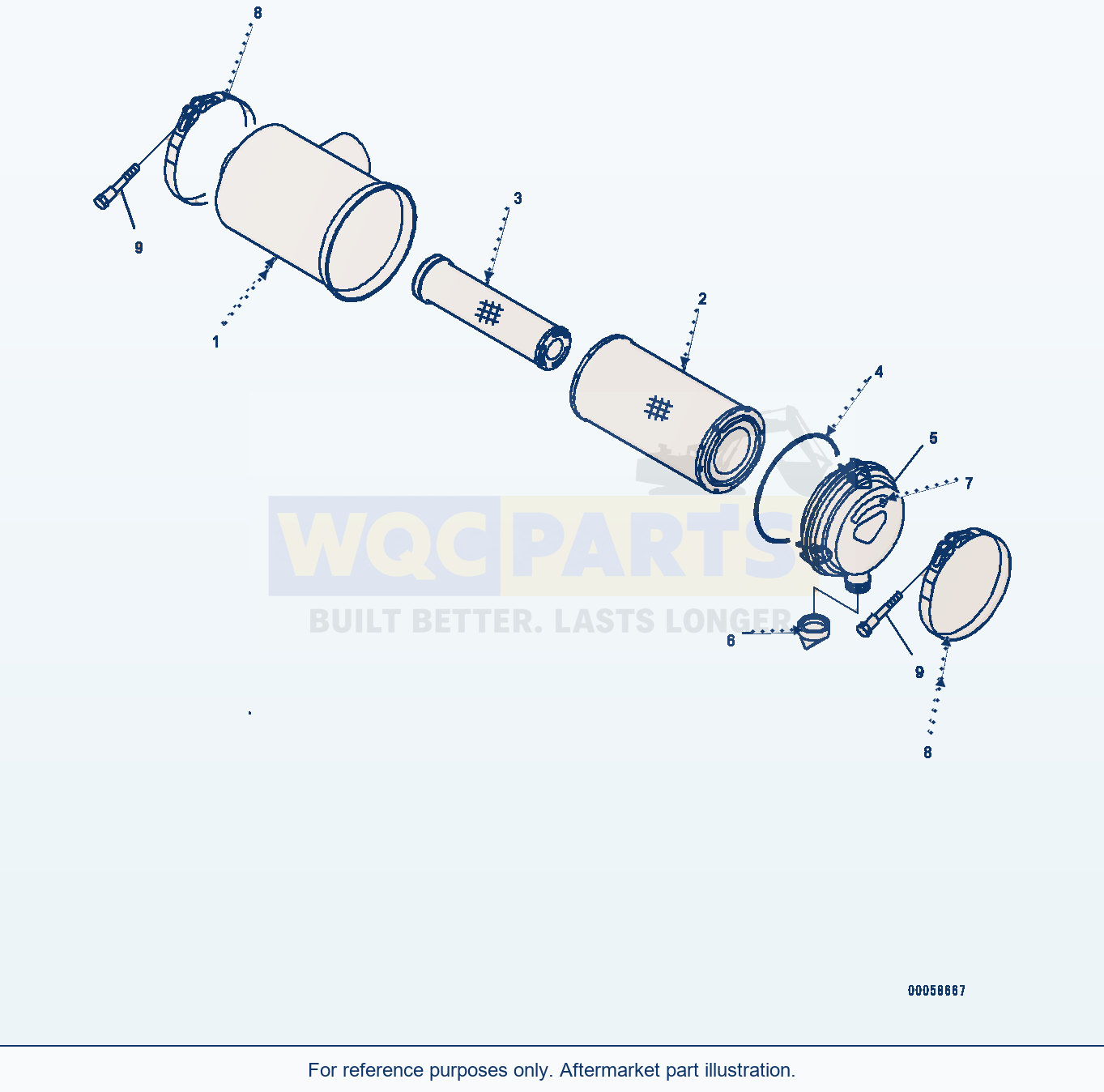 Komatsu WA250-6 Air Cleaner (#26537368-) Serial 75053-UP parts diagram