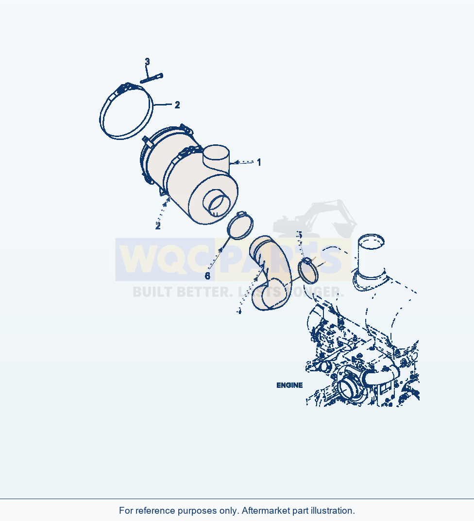 Komatsu WA250-6 Air Cleaner Mounting parts diagram