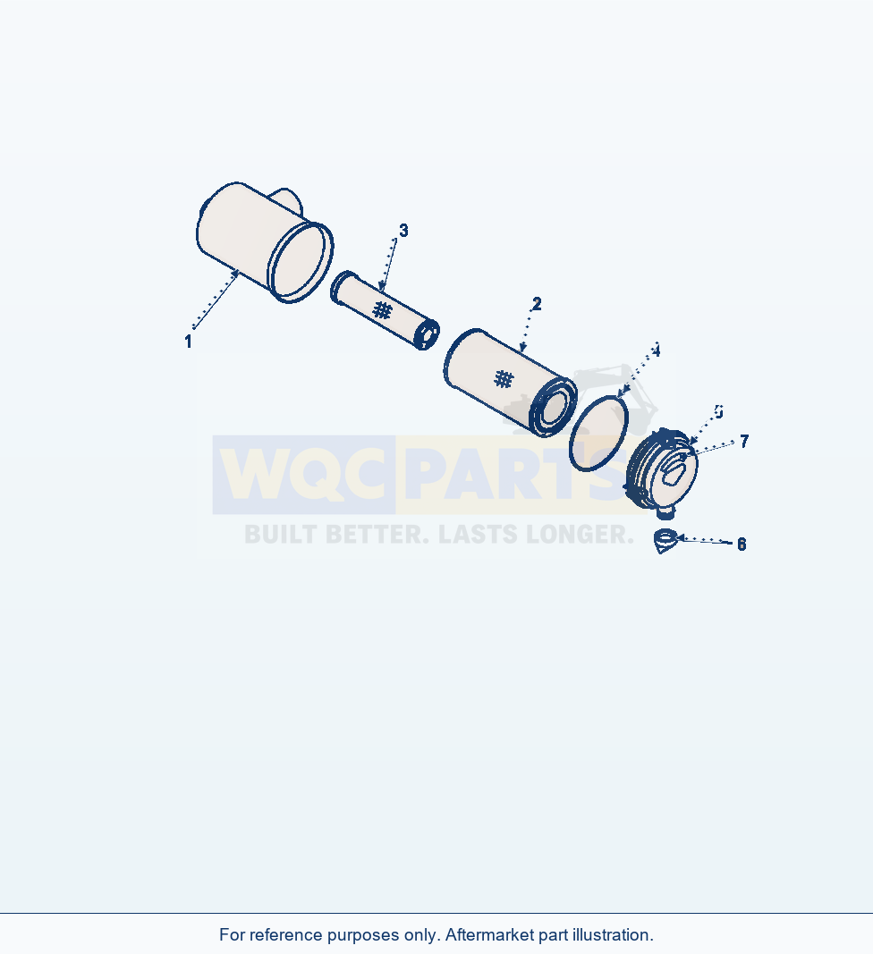 Komatsu WA250-6 Air Cleaner Serial A76001-UP parts diagram
