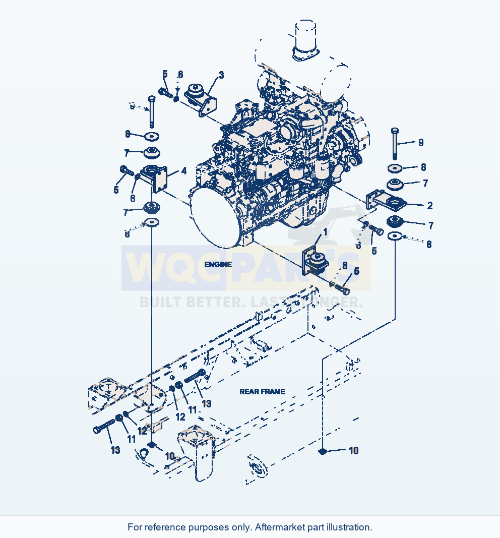 Komatsu WA250-6 Engine Mount Serial A76001-UP parts diagram