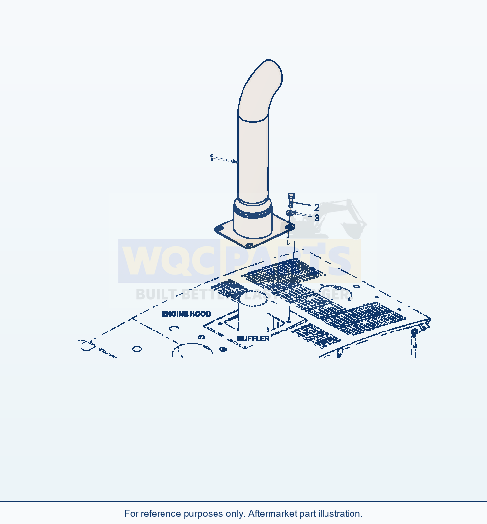 Komatsu WA250-6 Exhaust Pipe Long For Canopy parts diagram