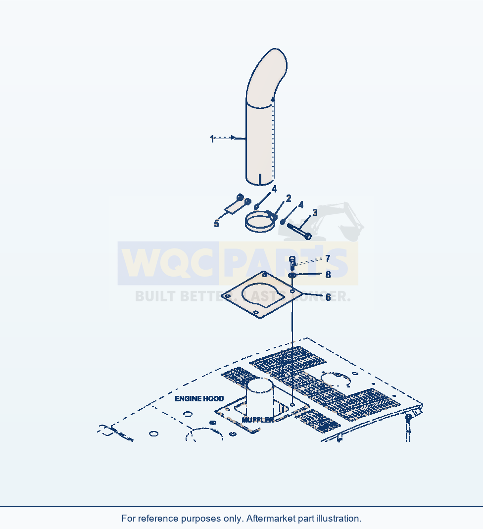 Komatsu WA250-6 Exhaust Pipe Serial A76001-UP parts diagram