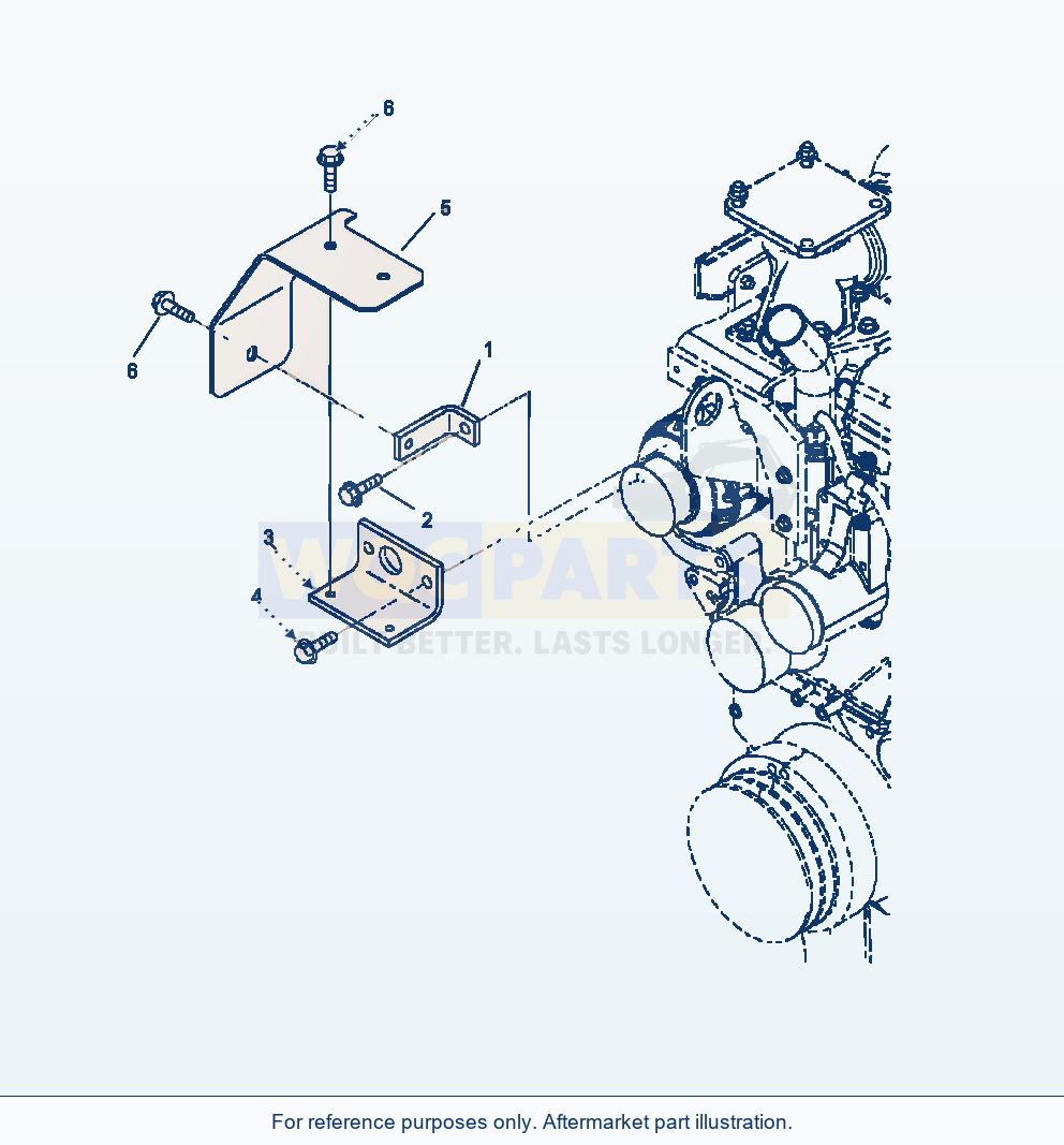 Komatsu WA250-6 Alternator Guard parts diagram
