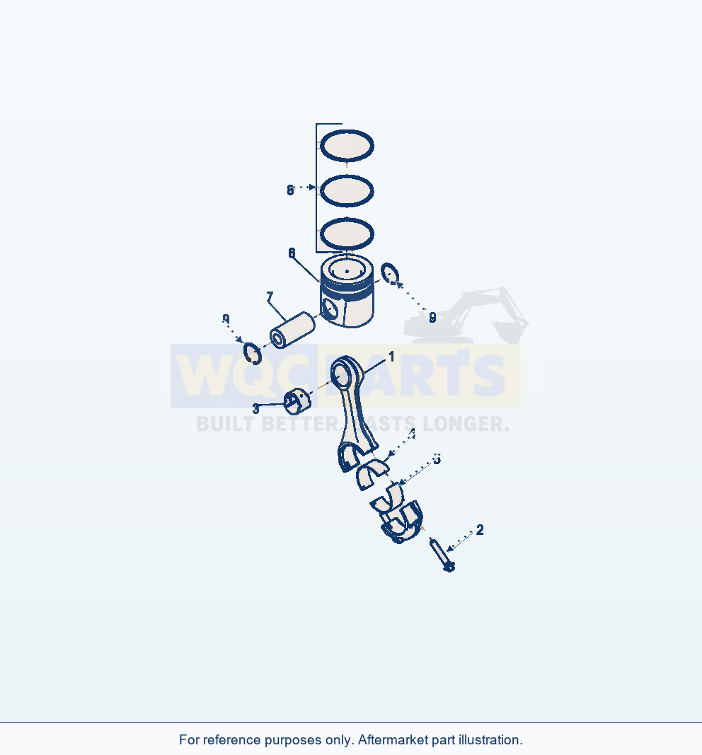 Komatsu WA250-6 Connecting Rod And Piston parts diagram