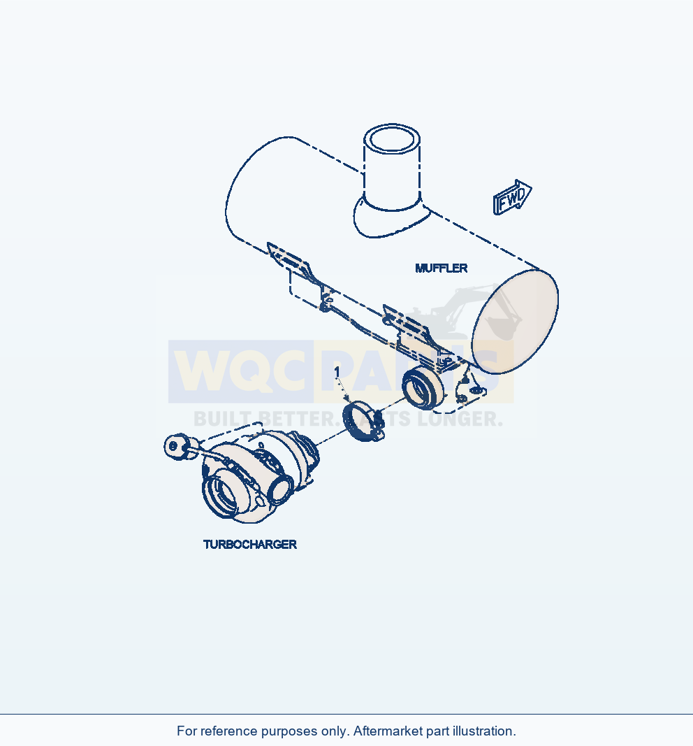 Komatsu WA250-6 Exhaust Connection parts diagram