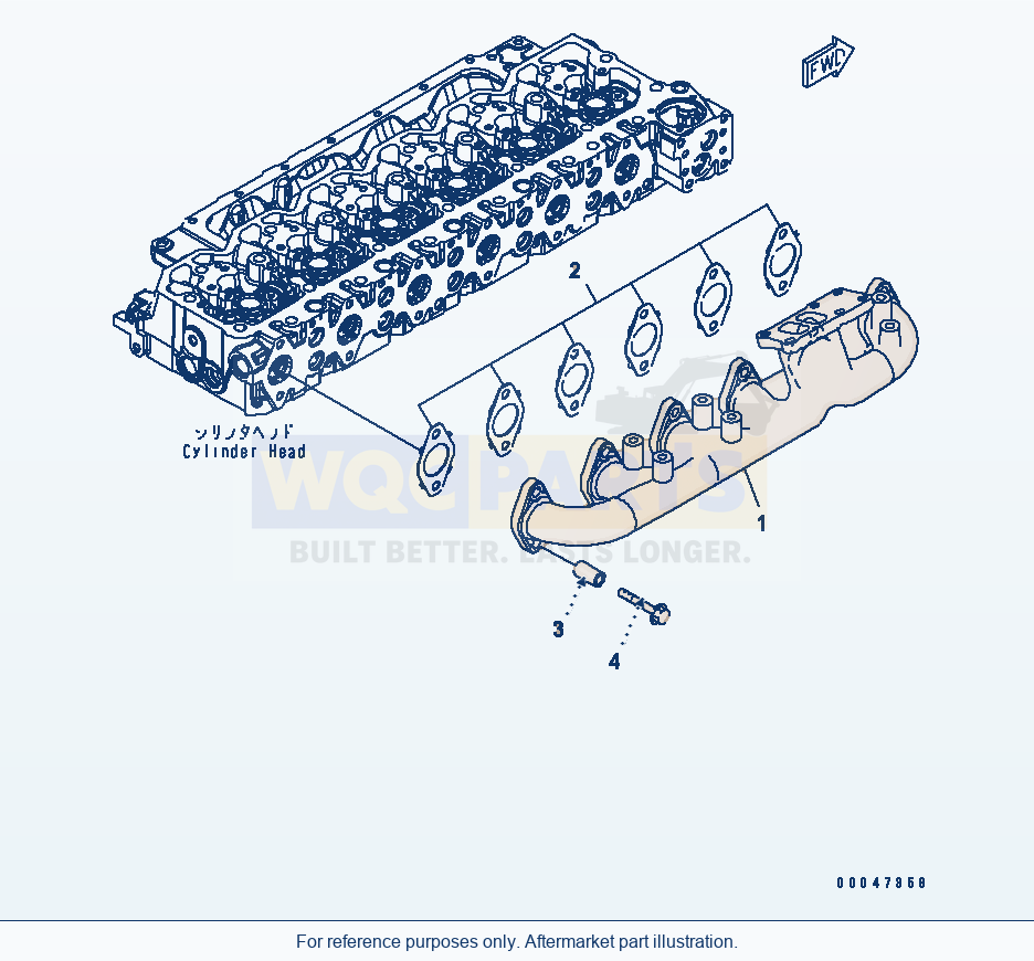 Komatsu WA250-6 Exhaust Manifold(#26506237-) Serial 75001-UP parts diagram