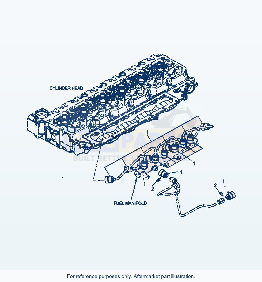 Komatsu WA250-6 Fuel Injector Connector Covers parts diagram