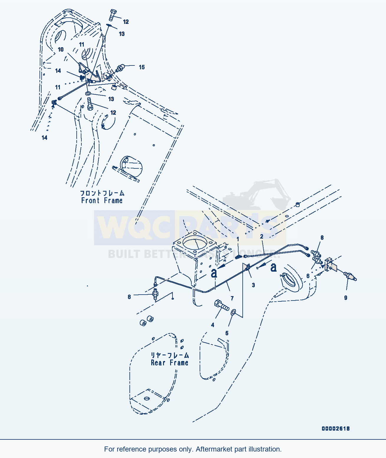 Komatsu WA250-6 Remote Greasing Tube (#75053-) Serial 75053-UP parts diagram