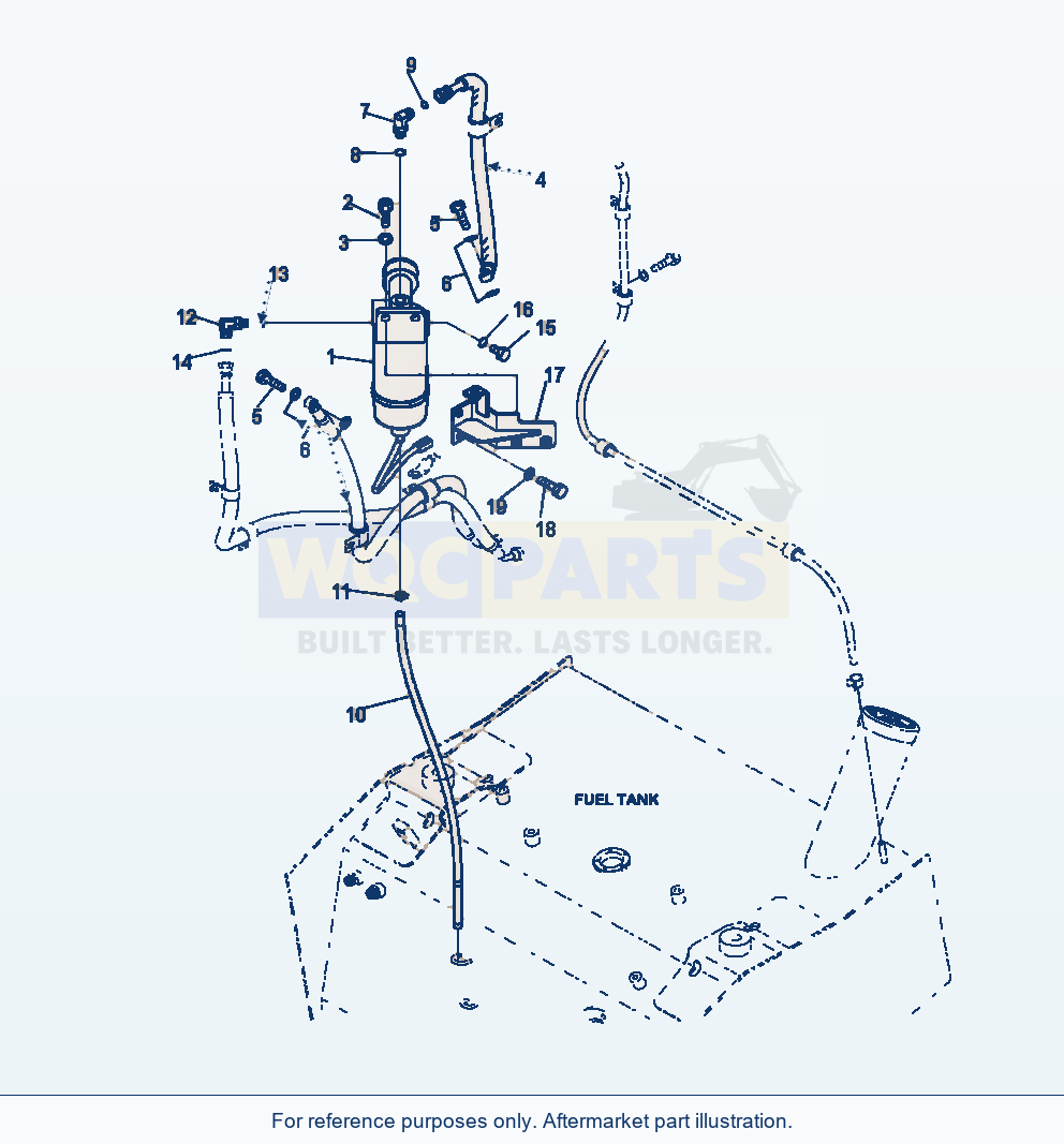 Komatsu WA250-6 Fuel Tank Filter parts diagram