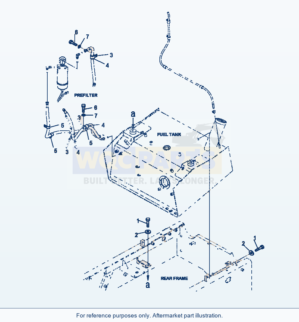 Komatsu WA250-6 Fuel Tank Mounting parts diagram