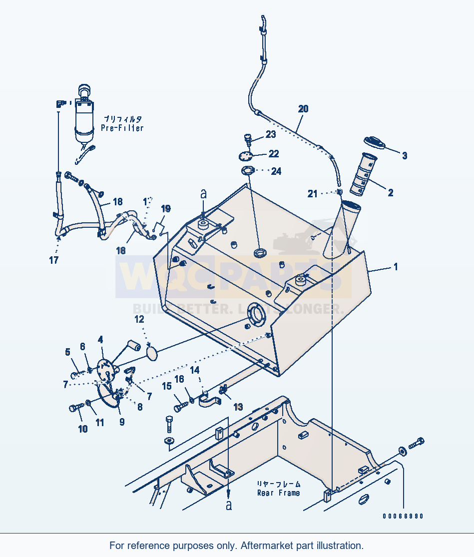 Komatsu WA250-6 Fuel Tank Serial 75001-UP parts diagram