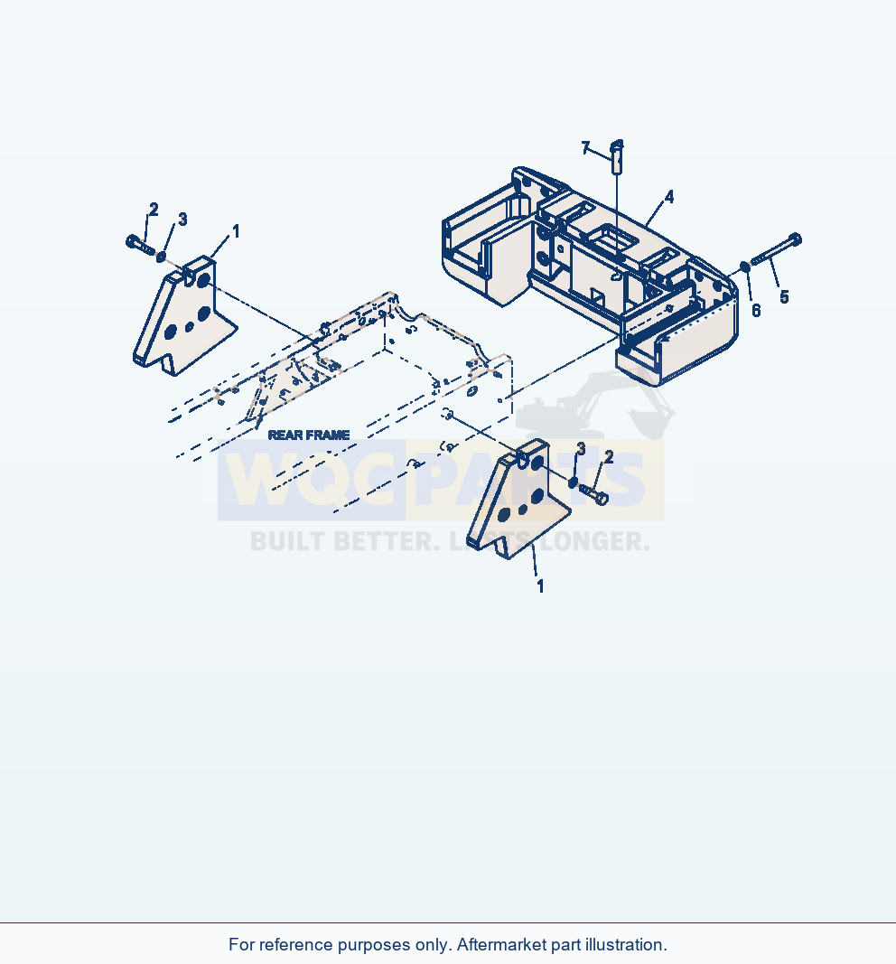 Komatsu WA250-6 Counterweight Additional Weight parts diagram