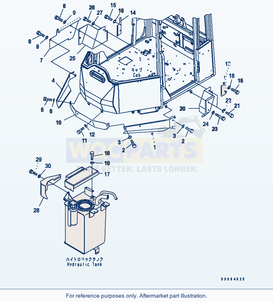 Komatsu WA250-6 Floor Cover Serial 75001-UP (FOR NORTH AMERICA) parts diagram