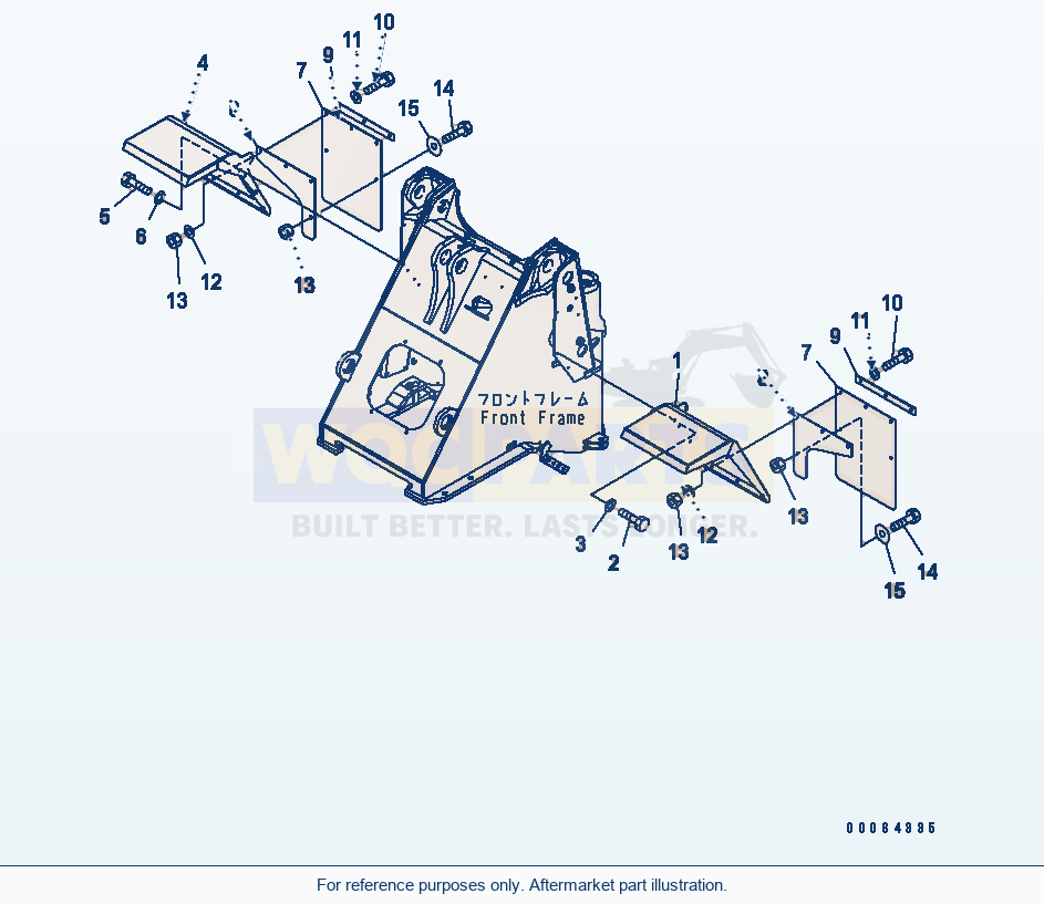 Komatsu WA250-6 Front Fender (Full Fender) parts diagram